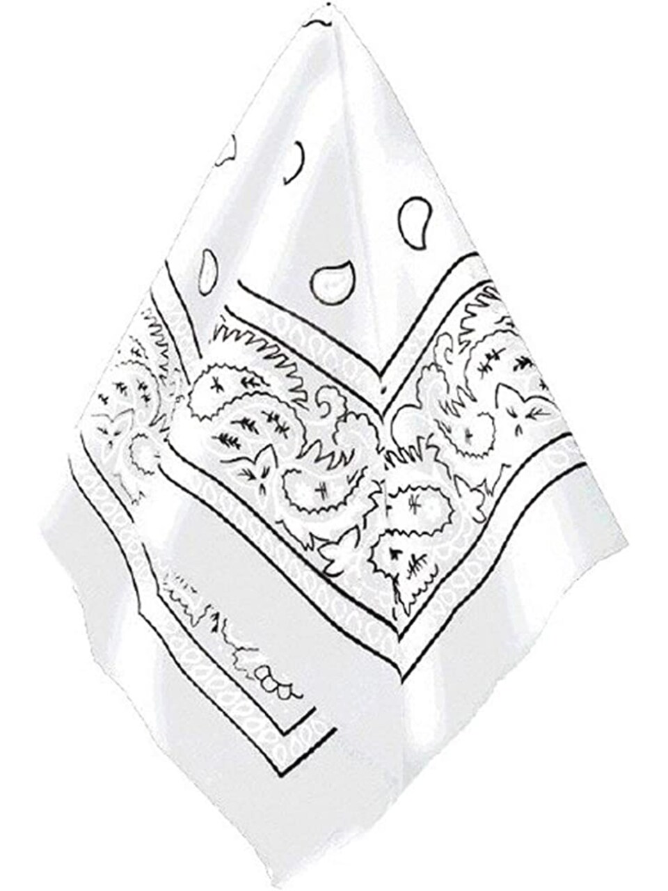 Paisley Pattern Cowboy Western White Bandana 20"x20" Party Accessory